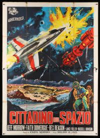 5p103 THIS ISLAND EARTH Italian 2p R64 cool completely different sci-fi art by De Amicis!
