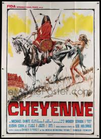 5p110 WINTERHAWK Italian 2p '76 art of Native American on horse with bound white woman, Cheyenne!