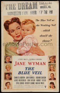5p333 BLUE VEIL WC '51 great art of Jane Wyman with baby + portraits of the rest of the cast!