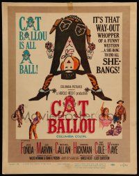 5p352 CAT BALLOU WC '65 classic sexy cowgirl Jane Fonda, Lee Marvin, great artwork!