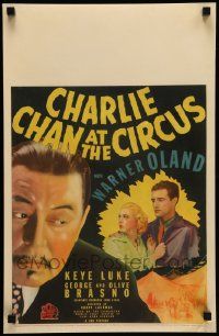5p355 CHARLIE CHAN AT THE CIRCUS WC '36 great close up of Asian detective Warner Oland!