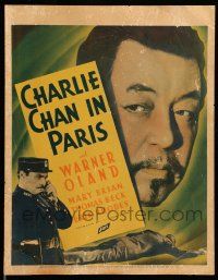5p356 CHARLIE CHAN IN PARIS WC '35 great headshot image of Asian detective Warner Oland!