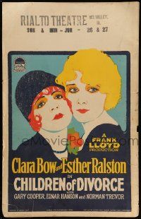 5p358 CHILDREN OF DIVORCE WC '27 great close up art of beautiful Clara Bow & Esther Ralston!