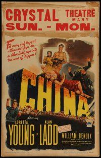 5p361 CHINA WC '43 for every girl trapped, a thousand Japs die thanks to Alan Ladd, cool art!