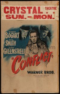 5p369 CONFLICT WC '45 great image of Humphrey Bogart, sexy Alexis Smith & Sydney Greenstreet!