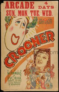 5p374 CROONER WC '32 Hilliker art of Manners & Ann Dvorak, The HOT low-down on the radio Romeos!