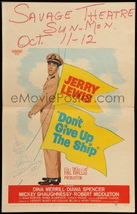 5p388 DON'T GIVE UP THE SHIP WC '59 full-length image of Jerry Lewis in Navy uniform!