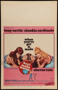 5p389 DON'T MAKE WAVES WC '67 Tony Curtis with super sexy Sharon Tate & Claudia Cardinale!