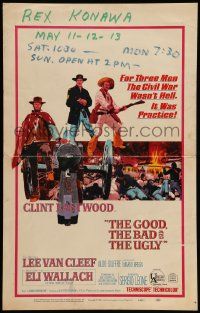 5p418 GOOD, THE BAD & THE UGLY WC '68 Clint Eastwood, Lee Van Cleef, Wallach, Leone classic!
