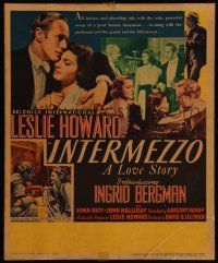 5p438 INTERMEZZO WC '39 famous violinist Leslie Howard loves pretty pianist Ingrid Bergman!