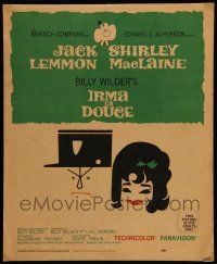 5p439 IRMA LA DOUCE WC '63 Billy Wilder, great art of Shirley MacLaine & Jack Lemmon!