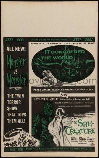 5p440 IT CONQUERED THE WORLD/SHE-CREATURE Benton WC '56 AIP monster vs monster!