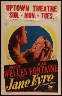5p442 JANE EYRE WC '44 art of Orson Welles as Edward Rochester holding sad Joan Fontaine as Jane!