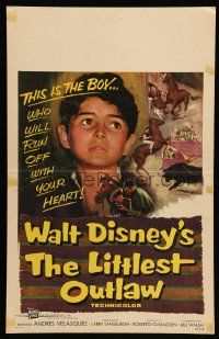 5p456 LITTLEST OUTLAW WC '55 Walt Disney, this is the young boy who will run off with your heart!