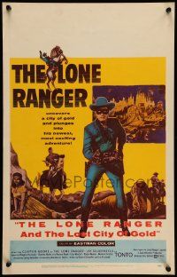 5p459 LONE RANGER & THE LOST CITY OF GOLD WC '58 masked hero Clayton Moore & Jay Silverheels!