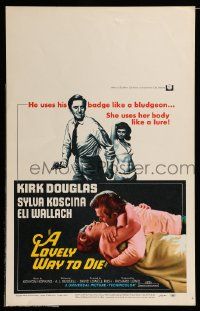 5p461 LOVELY WAY TO DIE WC '68 Kirk Douglas, sexy Sylva Koscina uses her body like a lure!