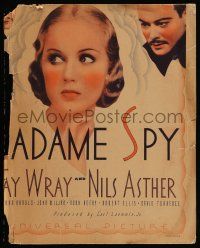 5p463 MADAME SPY WC '34 pretty Russian spy Fay Wray gives her life for her German spy husband!