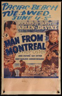 5p465 MAN FROM MONTREAL WC '39 Canadian Mounties Richard Arlen & Andy Devine save the day!