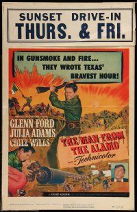 5p466 MAN FROM THE ALAMO WC '53 Budd Boetticher, Glenn Ford was the man they called The Coward!