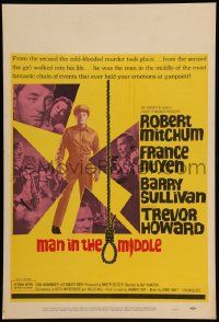 5p467 MAN IN THE MIDDLE WC '64 Robert Mitchum, France Nuyen, Barry Sullivan, Trevor Howard, noose