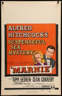 5p471 MARNIE WC '64 Sean Connery & Tippi Hedren in Alfred Hitchcock's suspenseful sex mystery!