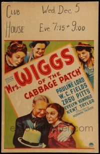 5p486 MRS. WIGGS OF THE CABBAGE PATCH WC '34 art of W.C. Fields embracing shocked Zasu Pitts!