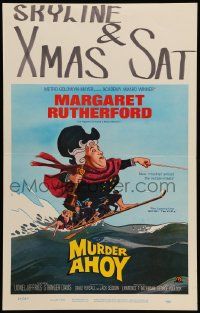 5p487 MURDER AHOY WC '64 art of Margaret Rutherford as Agatha Christie's Miss Marple!