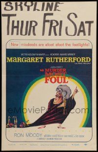 5p488 MURDER MOST FOUL WC '64 art of Margaret Rutherford, written by Agatha Christie by Tom Jung!