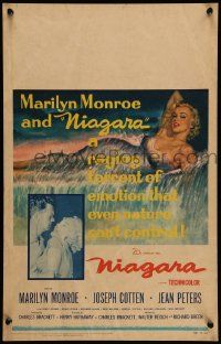 5p493 NIAGARA WC '53 classic artwork of gigantic sexy Marilyn Monroe on famous waterfall!