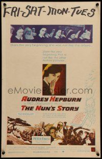 5p498 NUN'S STORY WC '59 religious missionary Audrey Hepburn was not like the others, Peter Finch!