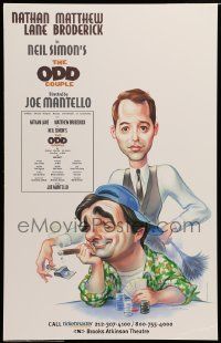5p499 ODD COUPLE stage play WC '05 art of Matthew Broderick & Nathan Lane by John Kascht!