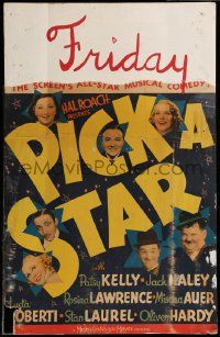 5p505 PICK A STAR WC '37 Laurel & Hardy shown as themselves in Hollywood as a favor to Hal Roach!