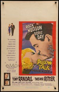 5p507 PILLOW TALK WC '59 bachelor Rock Hudson loves pretty career girl Doris Day!