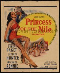 5p512 PRINCESS OF THE NILE WC '54 sexy full-length art of barely-dressed young Debra Paget!