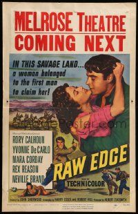 5p520 RAW EDGE WC '56 cowboy Rory Calhoun & sexy Yvonne De Carlo in a savage land!