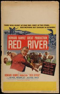5p521 RED RIVER WC '48 art of John Wayne & top cast, best U.S. poster image made for this movie!