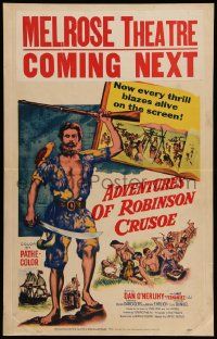 5p529 ROBINSON CRUSOE WC '54 directed by Luis Bunuel, art of castaway Dan O'Herlihy!