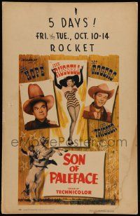 5p553 SON OF PALEFACE WC '52 Roy Rogers & Trigger, Bob Hope, sexy Jane Russell!