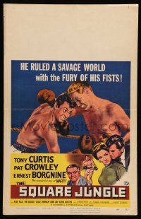 5p559 SQUARE JUNGLE WC '56 great artwork of boxing Tony Curtis fighting in the ring!