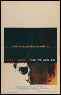 5p565 STORM CENTER WC '56 incredible different close up image of Bette Davis by Saul Bass!