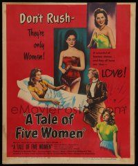 5p570 TALE OF FIVE WOMEN WC '52 sexy Gina Lollobridiga & screenful of luscious dames w/ one idea!