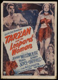 5p571 TARZAN & THE LEOPARD WOMAN WC '46 Johnny Weissmuller, Acquanetta, Sheffield & Cheetah!