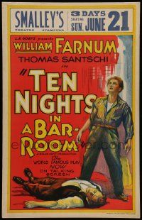 5p574 TEN NIGHTS IN A BARROOM WC '31 former alcoholic William Farnum by fallen Santschi, full-color