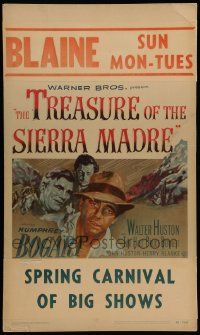 5p585 TREASURE OF THE SIERRA MADRE WC '48 completely different art of Humphrey Bogart, John Huston