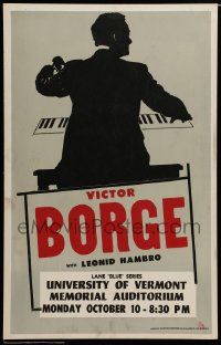 5p594 VICTOR BORGE music concert WC '80s cool silhouette art of the Danish composer!