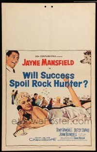 5p603 WILL SUCCESS SPOIL ROCK HUNTER WC '57 art of sexy Jayne Mansfield wearing only a sheet!