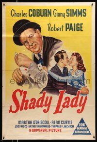 5r355 SHADY LADY Aust 1sh '45 Charles Coburn cheats at gambling with an ace up his sleeve!