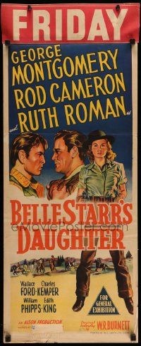 5r384 BELLE STARR'S DAUGHTER Aust daybill '48 art of Ruth Roman, George Montgomery, Rod Cameron!