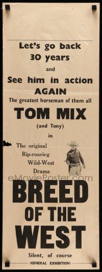 5r399 BREED OF THE WEST Aust daybill R50s Tom Mix, let's go back 30 years and see him in action!