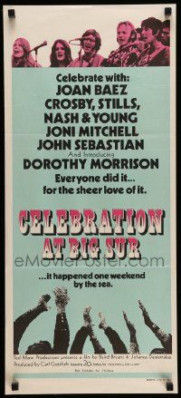 5r415 CELEBRATION AT BIG SUR Aust daybill '71 celebrate with Joan Baez, Crosby, Stills, Nash & Young
